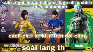 Free fire| hướng dẫn cách chơi sự kiện trận đôi công - cách chia sẻ logo nhận chiến thần siêu nhanh