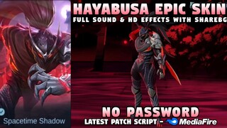 Hayabusa Shadow Of Obscurity Epic Skin Script | No Password | Mobile Legends