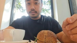 Public ASMR - Omelet Ham Sandwich & Coffee (Eating Sounds)