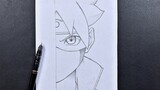 Easy anime sketch | how to draw boruto uzumaki wearing face mask step-by-step
