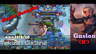 Gusion KOF skin (K') I Basic Gusion Gameplay I By Tekashi 6ix9ine + SHOUTOUT!