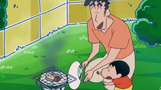 Crayon Shin-chan: Shin-chan thanks the aunt next door for the Matsutake mushroom he sent her. Long l