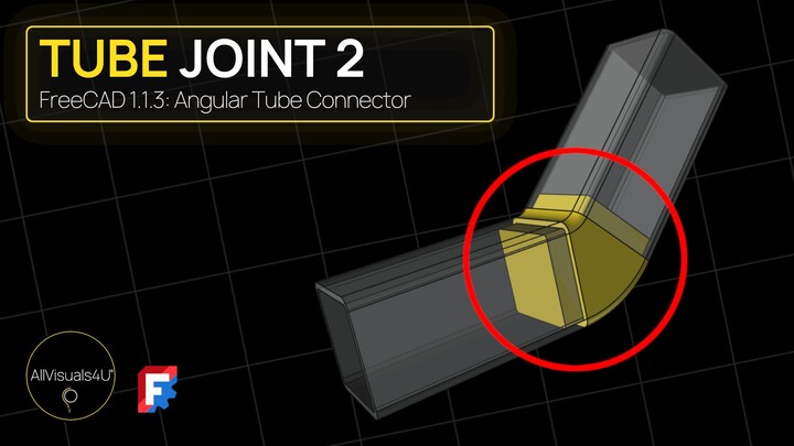 📐 Angular Tube Connector - FreeCAD Shapebinder Tutorial - FreeCAD Tutorial - FreeCAD Pad
