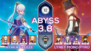 C0 Lyney Mono Pyro & C0 Ayaka Freeze | Spiral Abyss 4.0/3.8 | Floor 12 9 stars Genshin Impact