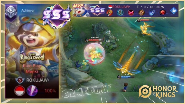 GAMEPLAY MENKI SSS ROKUJAW ROAD TO EPIC - HONOR OF KINGS #HOKCREATOR