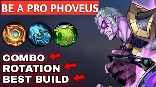 BE A PRO PHOVEUS !! | HOW TO USE PHOVEUS | BEST BUILD | COMBO | PHOEBUS MOBILE LEGENDS