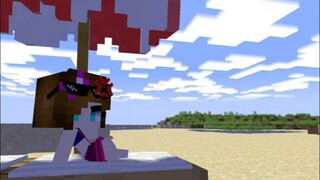 Steve Girl baby summer sleep stop quandale derp noob - minecraft animation #shorts