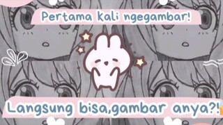 pertama kali ngegambar!langsung bisa gambar anya?!😱😱🤩