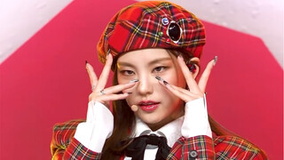 [YeJi Huang Lizhi] Completely covered her own taste Red plaid beret Rum Pum Pum Pum vertical version