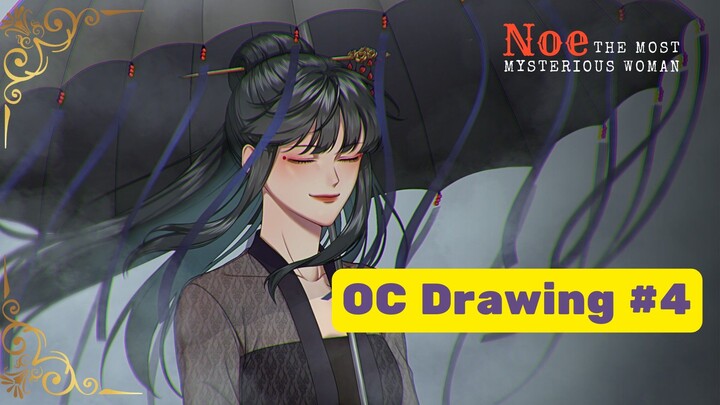 ✨️OC Drawing | 🌂🌹The Women with Black Kebaya and Umbrella [Noe] | Drawing Timelapse