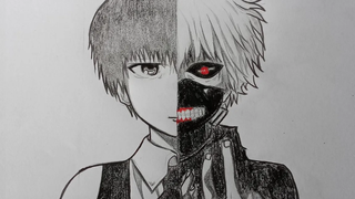 วาดรูปอนิเมะ Ken Kenki เคน คาเนกิ Tokyo Ghoul โตเกียวกลู