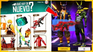 YA SALIO! NUEVA AGENDA SEMANAL de FREE FIRE, REGRESA SCAR EVOLUTIVA RULETA ZENITSU KATANA EVO