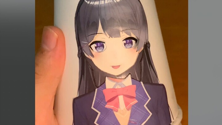 Gelas kertas membentuk gadis yang bisa bergerak 2 (Mito)