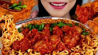 ASMR SAMYANG KUAH, BAKSO MERCON | ASMR MUKBANG INDONESIA