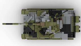 LEGO moc Tangki T-72M Jerman Timur丨Struktur internal penuh丨Suspensi karet丨Kamuflase pola besar tiga 