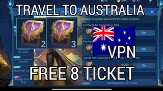 AUSTRALIA VPN FREE 8 TICKET GET NOW!! | MOBILE LEGENDS