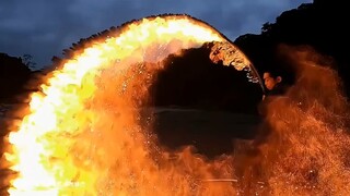 "Fire artist Ken Miyakubo creates the Nichirin sword from the anime Demon Slayer"