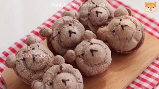 Bánh Dacquoise hình gấu #nauankhongkho
