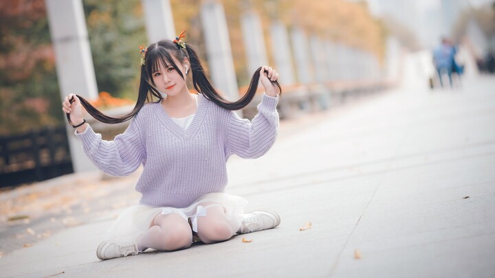 [An Dou] Madrid is amazing☆Sweet park jumping and spinning on the green path~