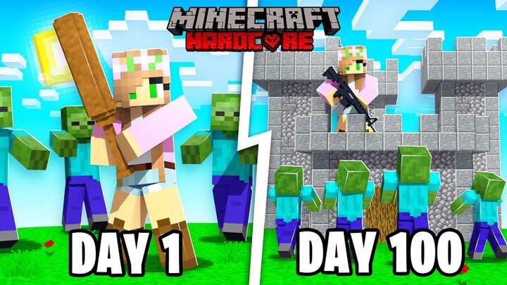 I Survived 100 DAYS in a ZOMBIE APOCALYPSE in Minecraft... Here's What Happened