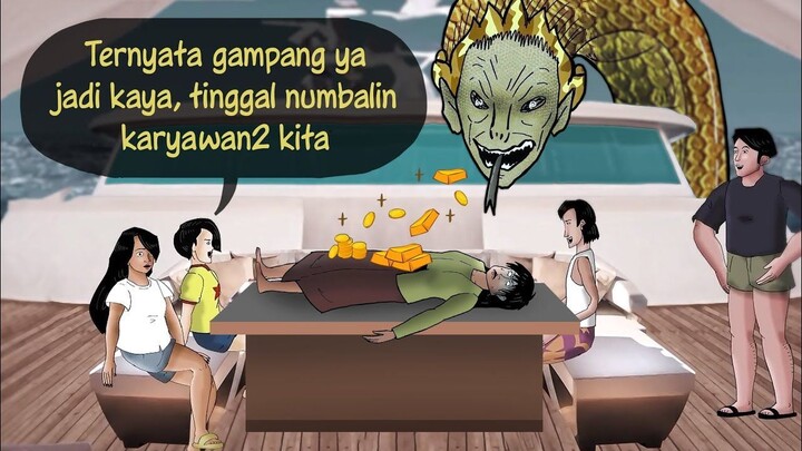 Gila harta berujung bencana - Kompilasi #HORORMISTERI  Kartun Hantu