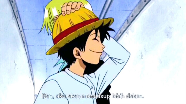 Luffy : aku akan menyusup lebih dalam.