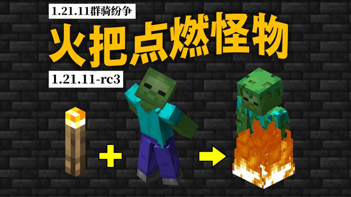 Torches can ignite mobs, and spears now deal boosted knockback! The game-changing 1.21.11 is out as 
