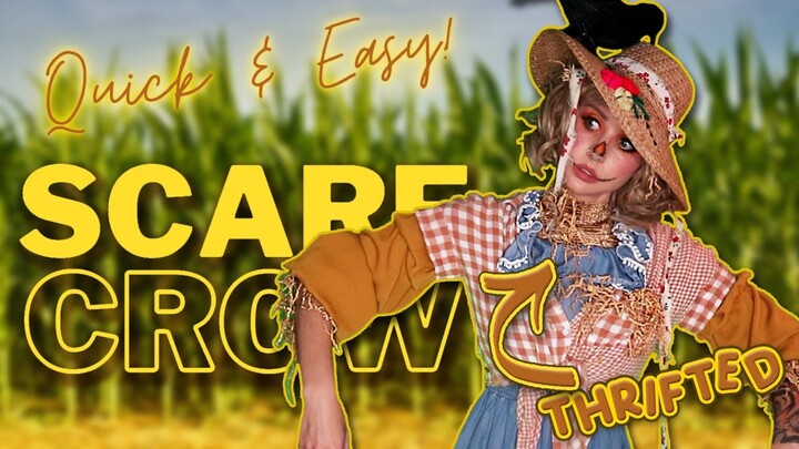 QUICK & EASY LAST MINUTE HALLOWEEN COSTUME! Thrifted Cute Scarecrow Halloween Costume