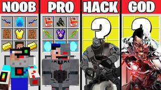 Minecraft Battle: SUPER CYBORG CRAFTING CHALLENGE - NOOB vs PRO vs HACKER vs GOD / Animation