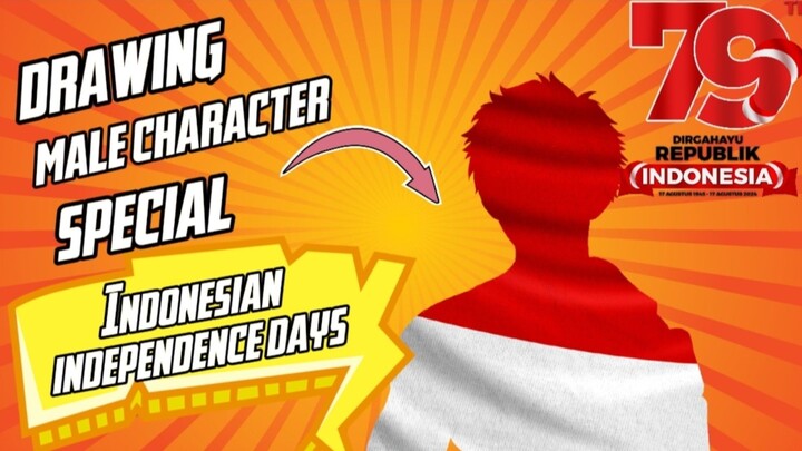 drawing male character special Indonesia independence days!!? merdeka!!!