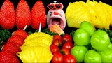 [Real Mouth] Bộ sưu tập trái cây đa dạng !! Dâu tây, dứa, cà chua, nho xanh #asmr #mukbang