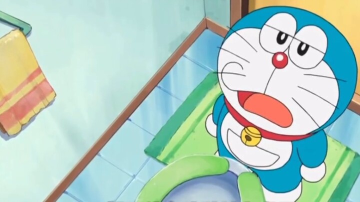 Why does Doraemon have to pee standing up?! He doesn't even have that thing! This setting is too out