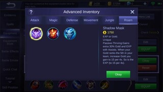 ML - New 'Roam' Items: Shadow Mask, Courage Mask, Awe Mask | Mobile Legends