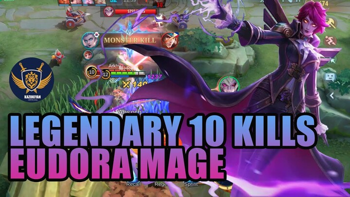 10 KILLS EUDORA BEST MAGE - Malupitang Gameplay Watch Until The End | #mlbb