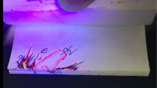 【荧光翻纸画】上次这样画还是3年前，可惜这笔不给力