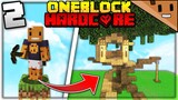 Building a TREE HOUSE on ONE BLOCK (Minecraft Hardcore One Block #2)