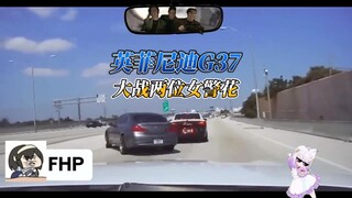 Florida doesn't keep idlers! Watch a guy drive an Infiniti G37 and take on two female police officer