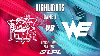 [Highlights] LNG vs. WE - Game 1 | Tuần 2 Ngày 6 | LPL Mùa Xuân 2022