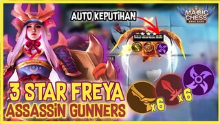 3 STAR FREYA GUNNER ASSASSIN ! COMBO FULL SHIELD 3 STAR FREYA GUNNERS ! 6 GUNNERS 6 WM ! MAGIC CHES