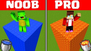Minecraft NOOB vs PRO: WATER TOWER or LAVA TOWER by Mikey Maizen and JJ (Maizen Parody)