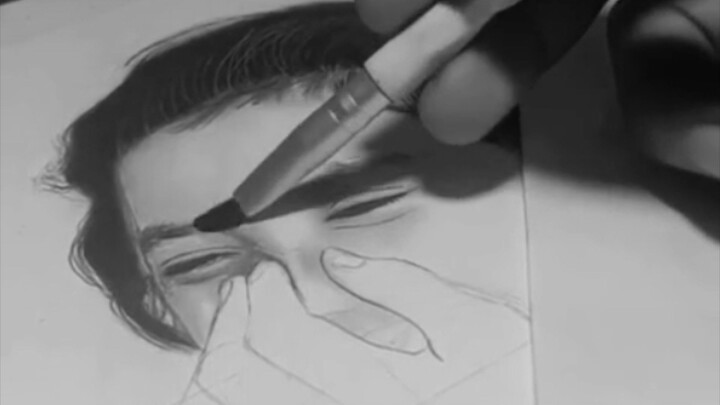 Commission Drawing portrait using charcoal/graphite pencils . monthsary gift #art #drawing