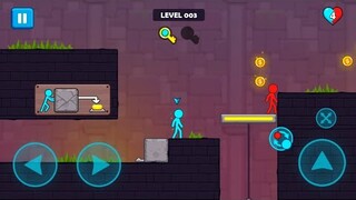 Red & Blue Stickman : Stickman Animation - Stickman Game - watergirl and fireboy