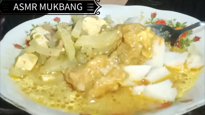 ASMR MUKBANG KETUPAT VEGETABLES  IDUL FITRI FOOD IN INDONESIA