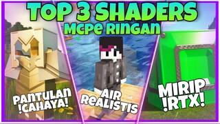 TOP 3 Shaders MCPE Paling Ringan dan Realistic Mirip RTX Shaders || Minecraft shaders ||