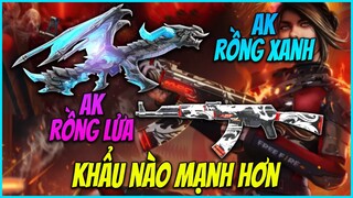 (Free Fire) - So Sánh AK Rồng Xanh VS AK Rồng Lửa - Chipi Sợ Bị Khóa Acc Vì Bắn Auto Headshot