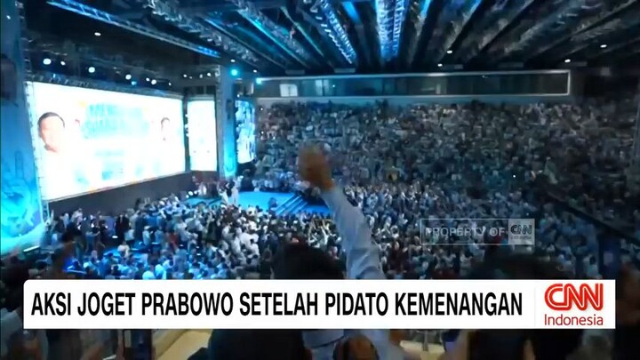 Aksi Prabowo Joget Setelah Pidato Kemenangan