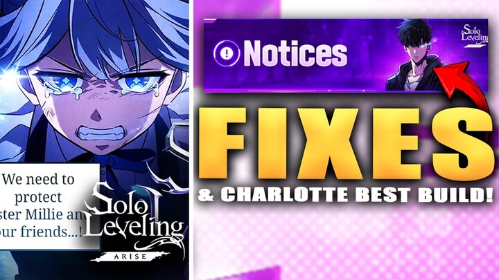 OMG THOSE PATCH FIXES & CHARLOTTE BEST BUILD!!! (Solo Leveling Arise)