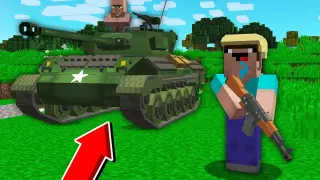 Minecraft Battle: Noob vs PRO : NOOB FOUND SECRET TANK ! Challenge 100% trolling / Animation