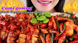 ASMR CUMI GORENG ASEM CABE, TUMIS KACANG PANJANG | INDONESIAN FOOD | ASMR MUKBANG INDONESIA