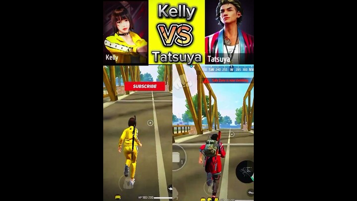 Kelly vs tatsuya spreed test who is win  #funnytiktokstatus #freefire #freefire1vs1customtipsandtric